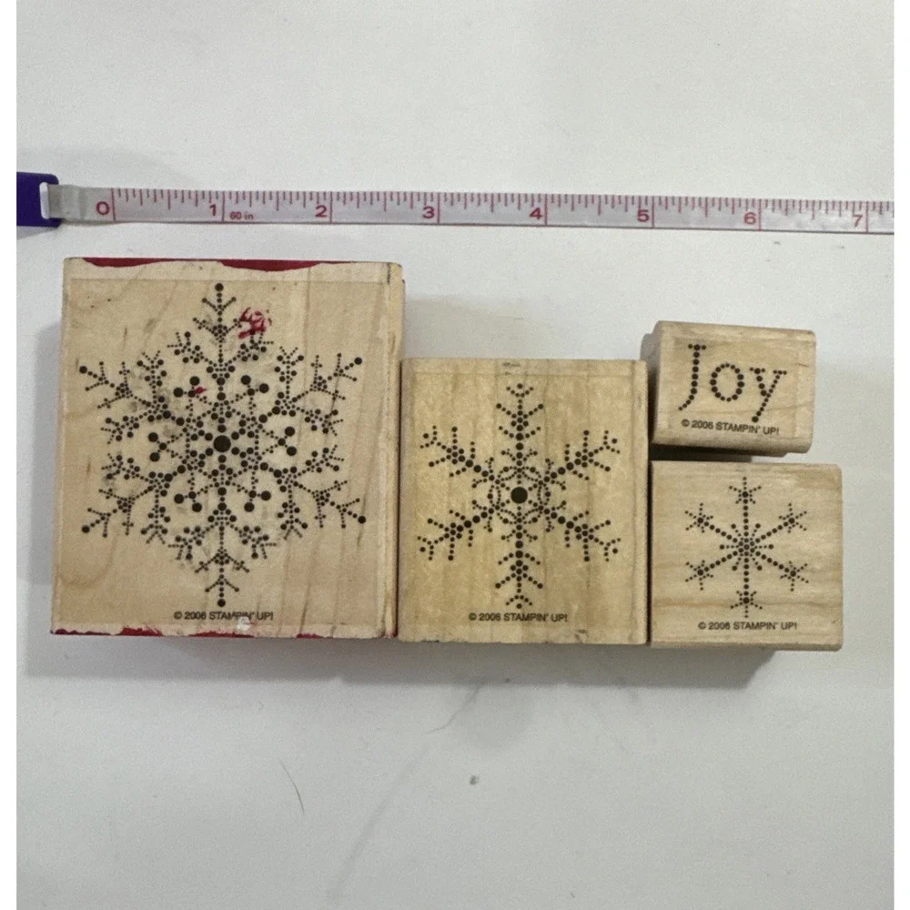 Set of 4 Stampin' Up! Keep Christmas Wood Rubber Stamp Set Holidays Christmas